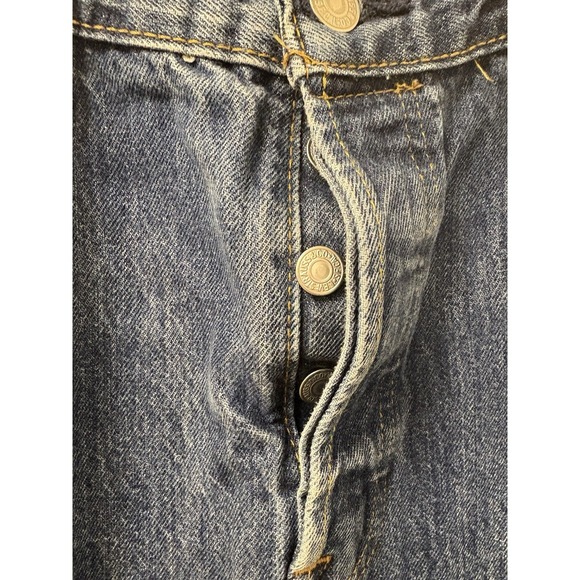 Levi's 501 Mens 35x30 Straight Leg Button Fly Jeans Blue Denim - Picture 2 of 9